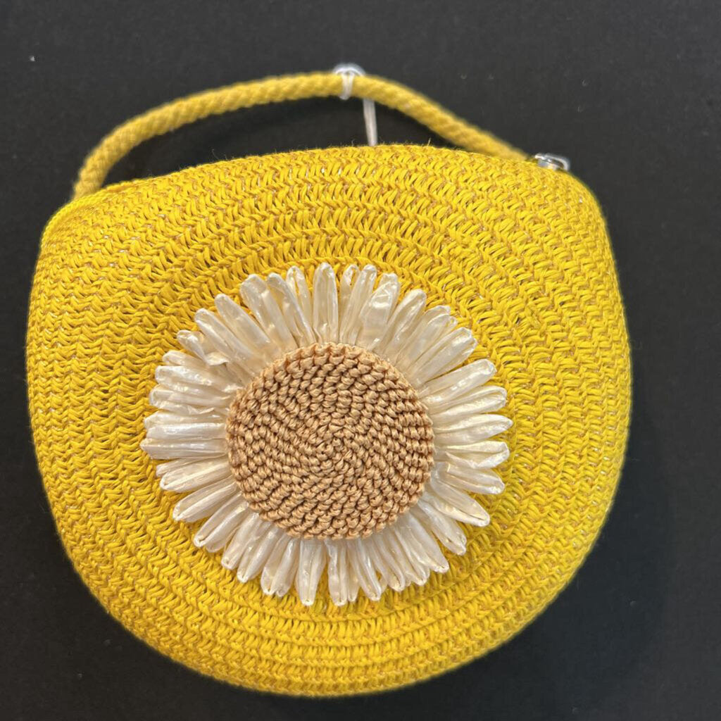 Woven Flower Round Purse