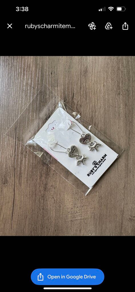 Dangle Earring-Best Friend Heart w/Dog