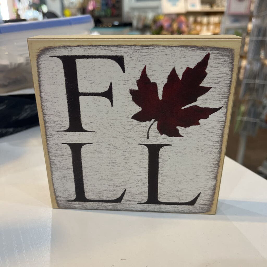 Wood Sign Fall Leaf