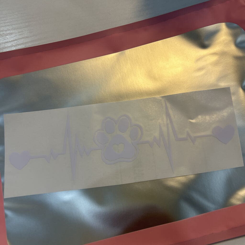 Decal Dog Heartbeat Paw