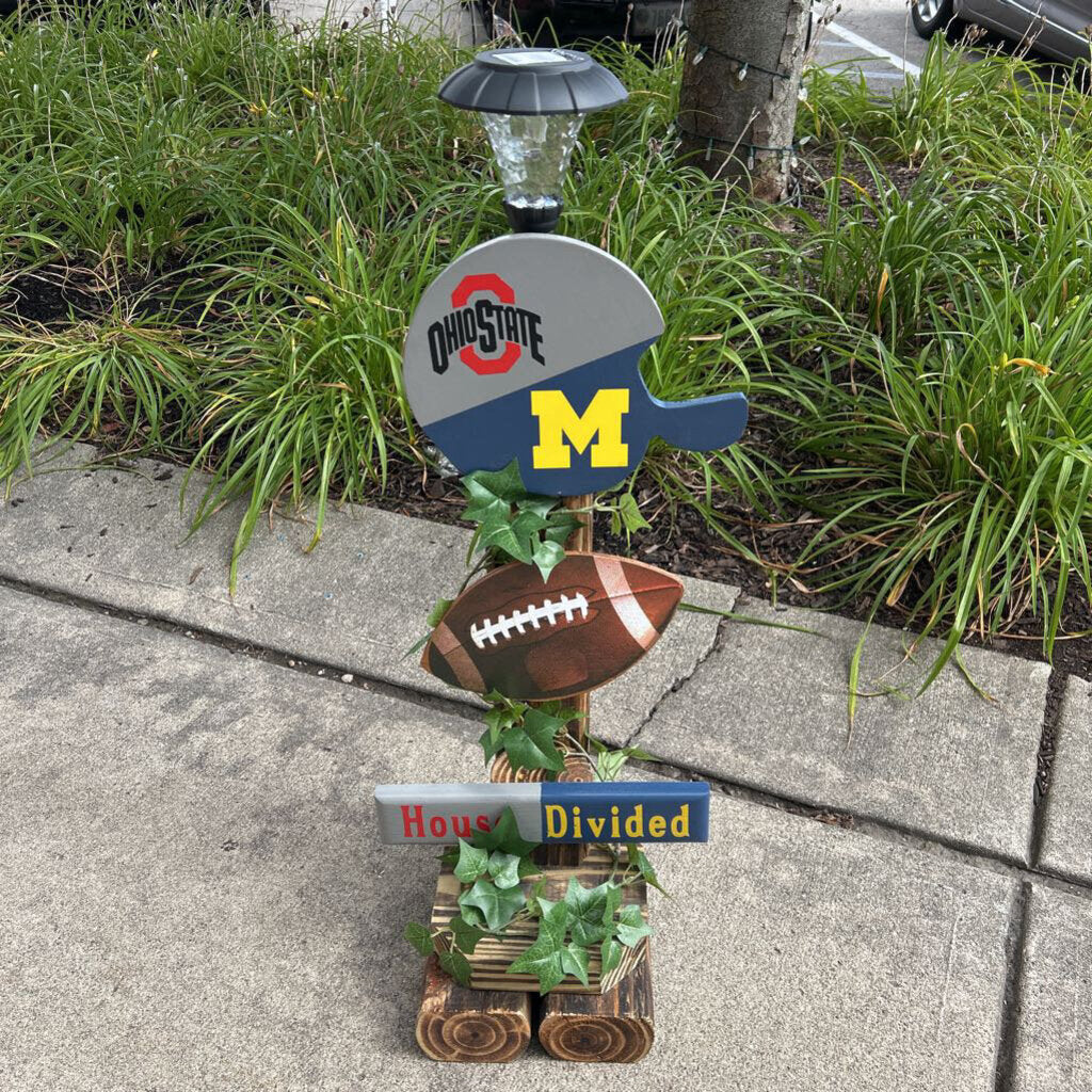 House Divided Football Solar Light OSU/MI