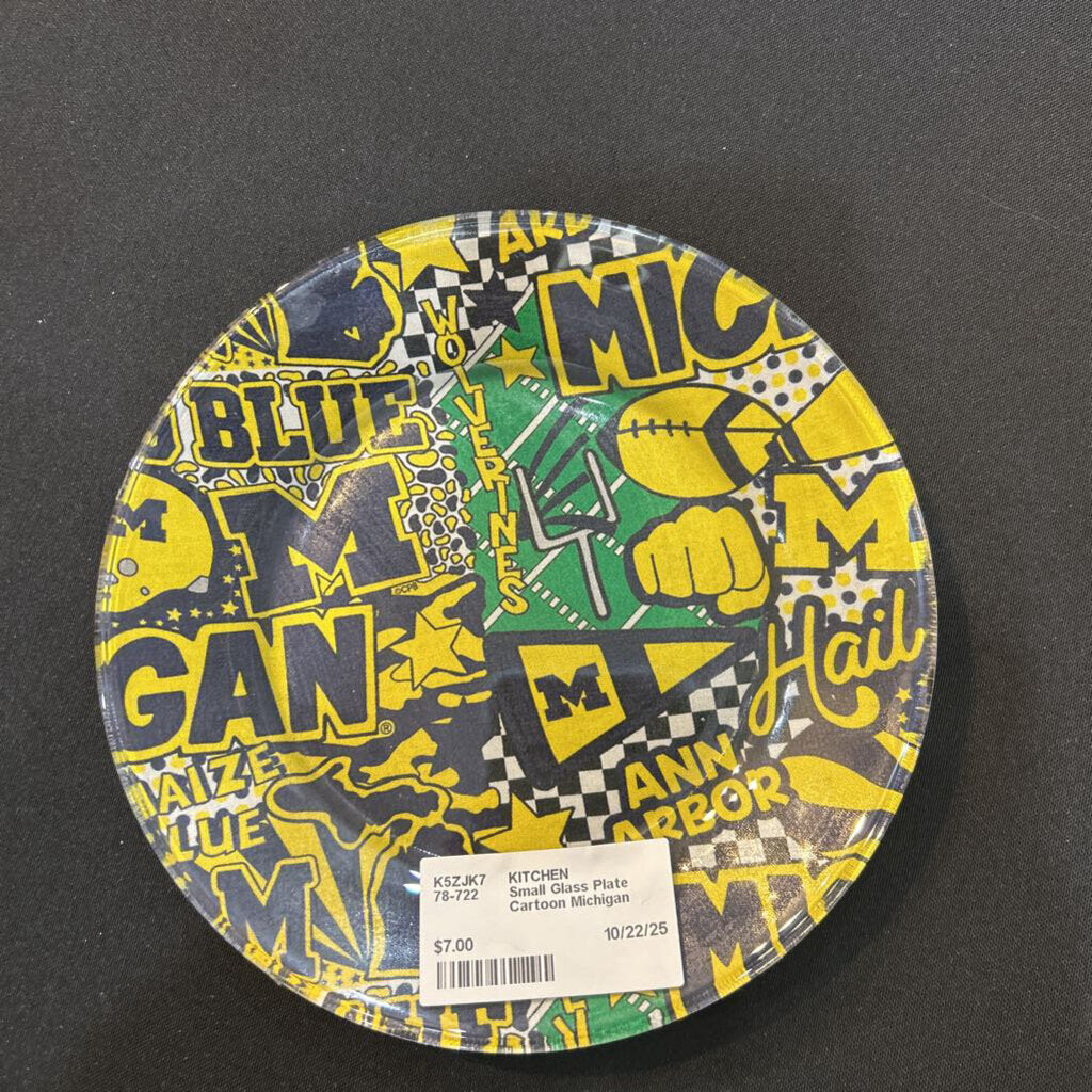 Small Glass Plate Cartoon Michigan