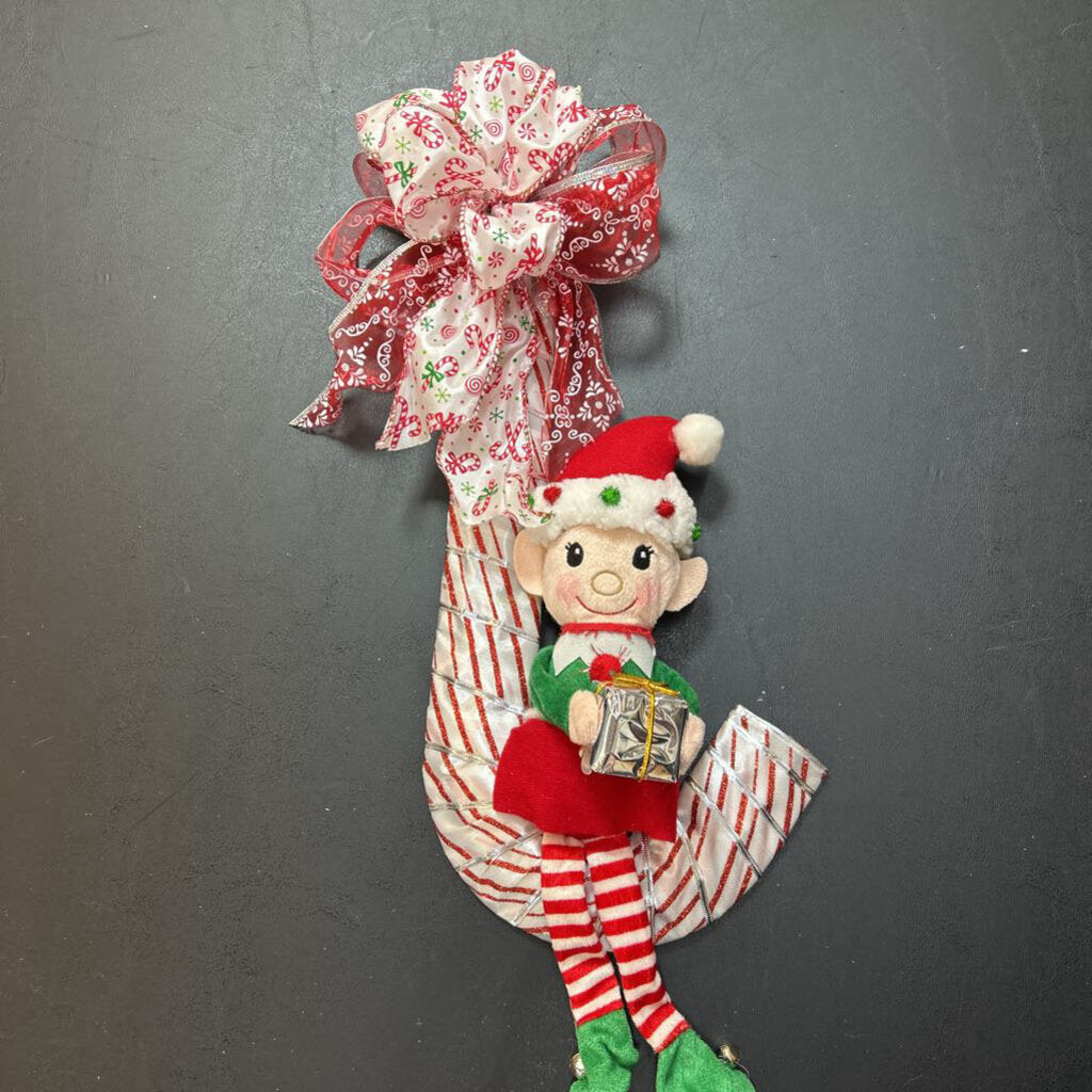 Elf on Candy Cane Hanger