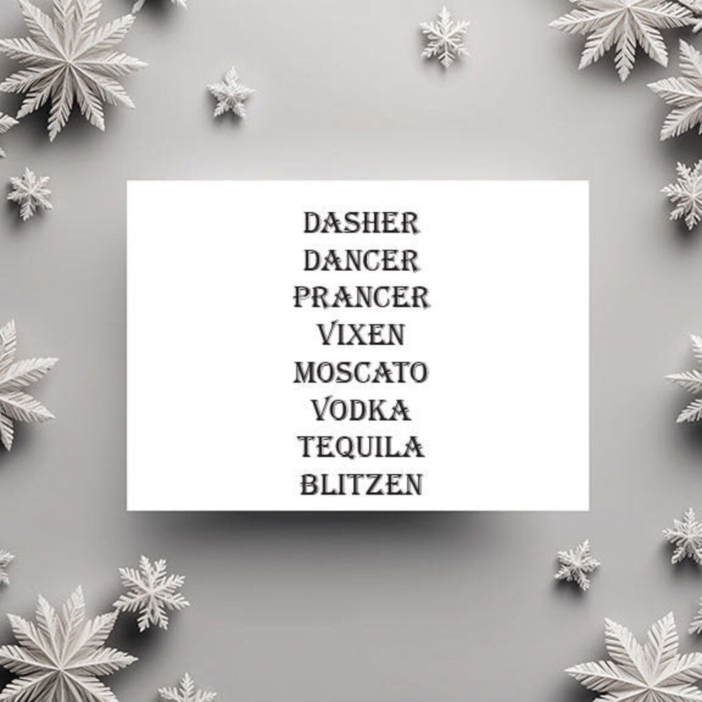 Boozy Reindeer, Card