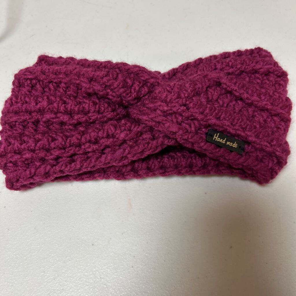 Crochet Twisted Ear Warmer Raspberry