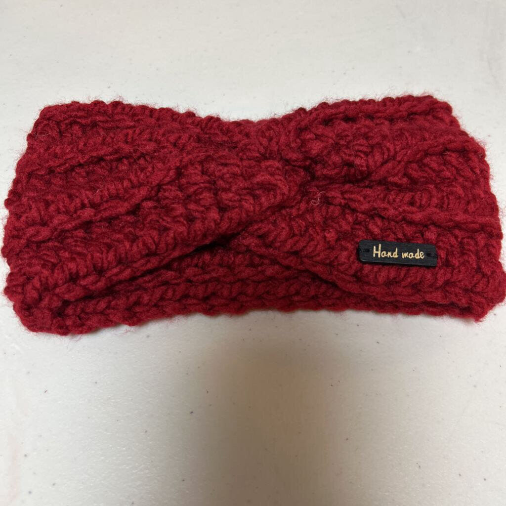 Crochet Twisted Ear Warmer Red