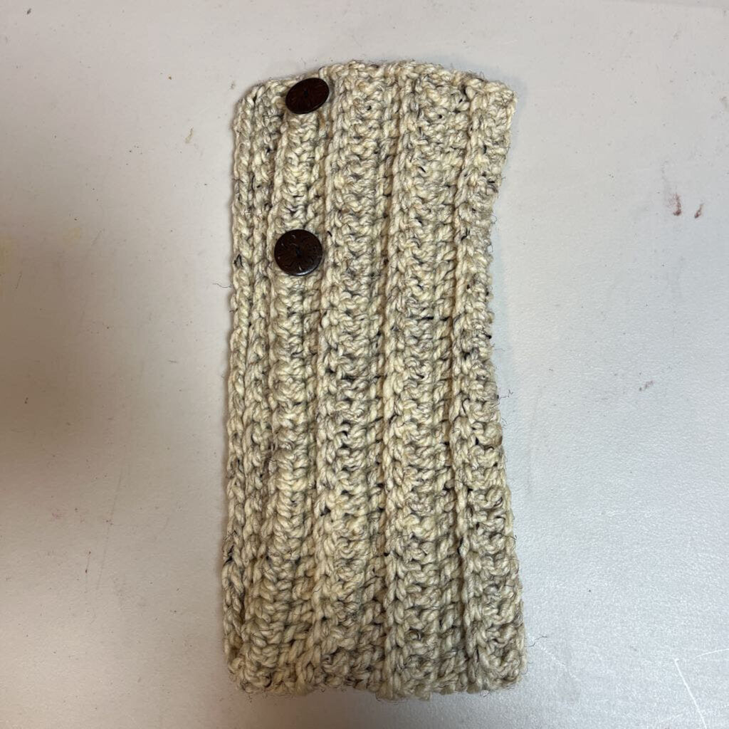 Crochet Button Scarf Warm Oatmeal
