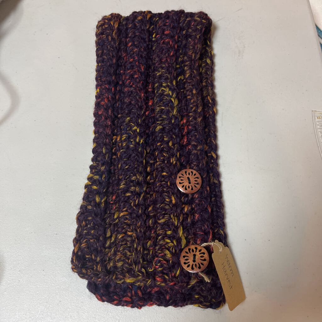 Crochet Button Scarf Warm Harvest