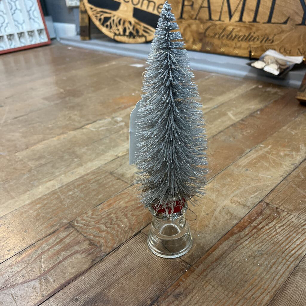 Silver Tree in Glass Holder