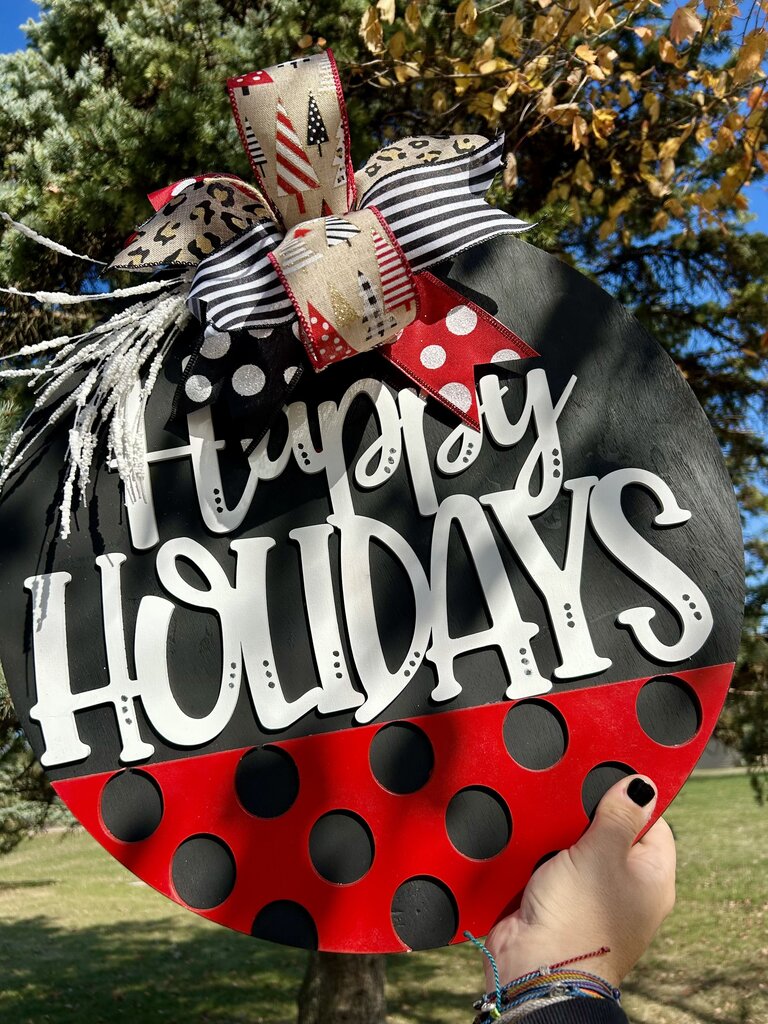 Leopard Happy Holidays Round