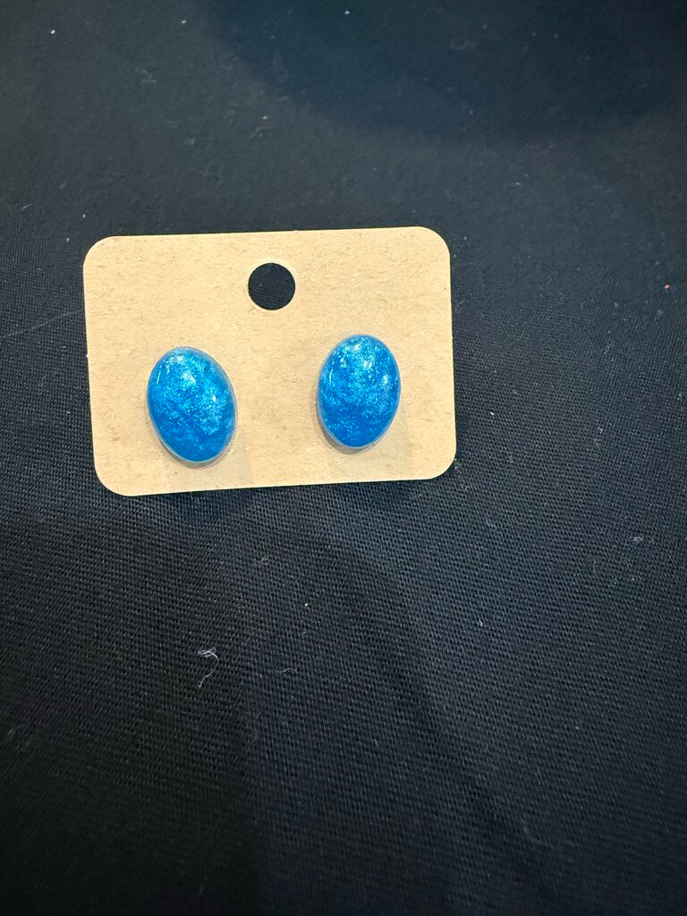 Earring Oval Blue
