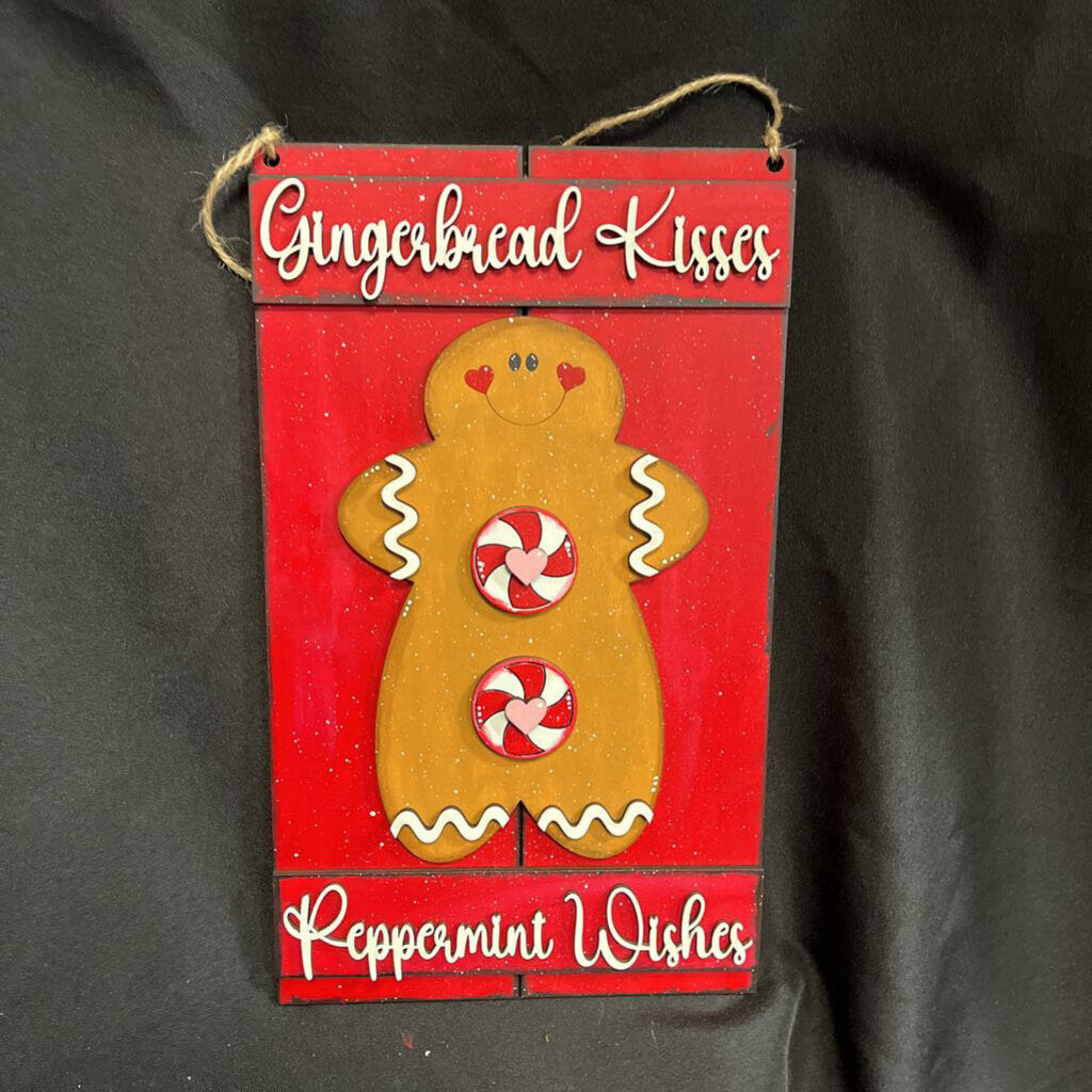 Gingerbread Kisses & Peppermint Wishes Sign