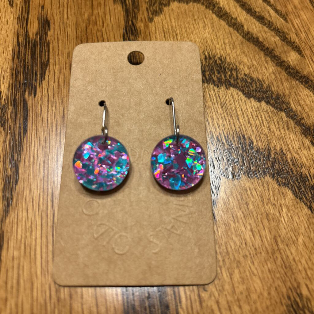 Teal & Purple Glitter Petite Earring