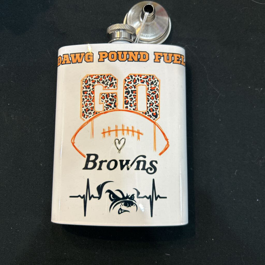 8oz Flask - Cleveland Browns Heartbeat