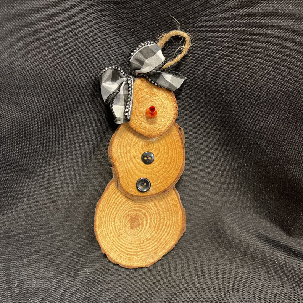 Wood Slice Snowman