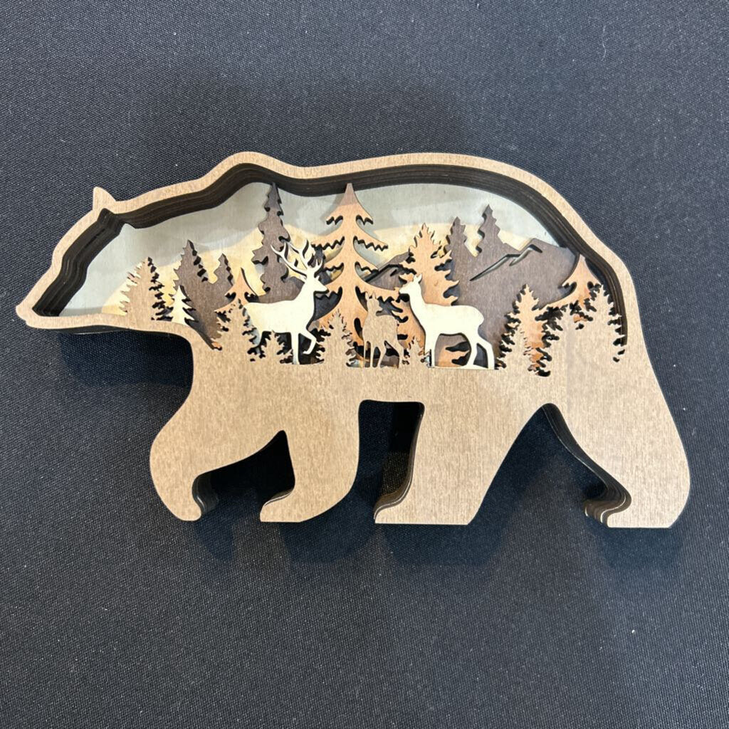 Brown Bear Layered 3D Decor