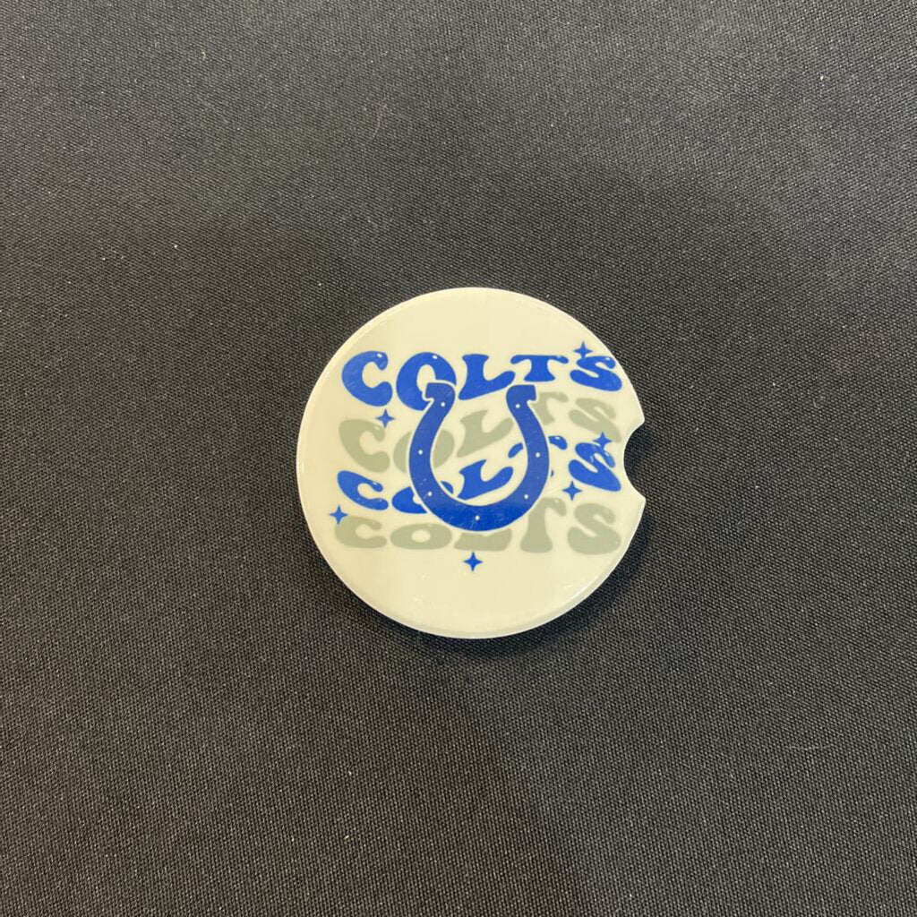 Indiana Colts Logo on Colts Car Coaster