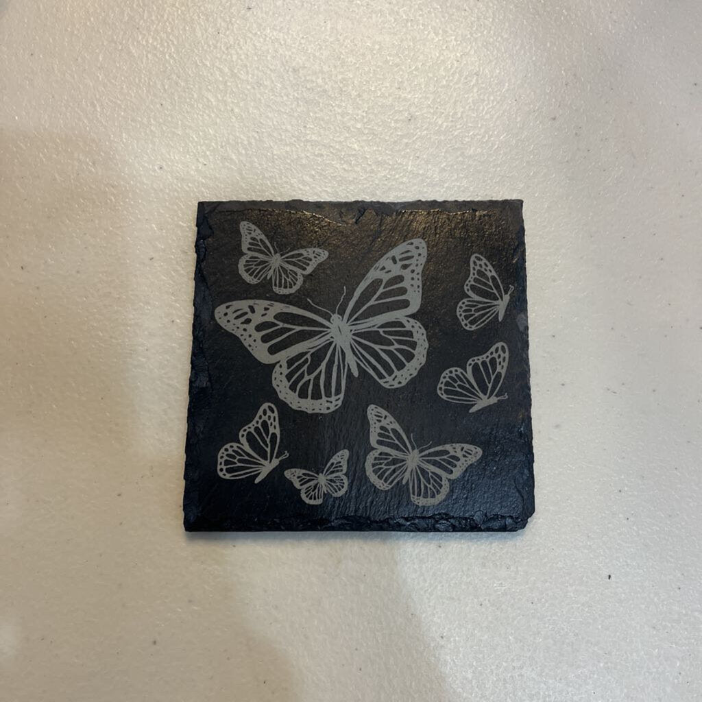 Butterfly's Slate Single Coaster