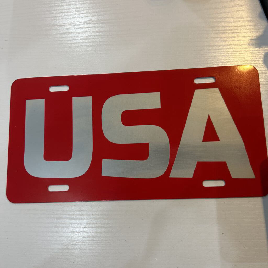 USA Front License Plate Red