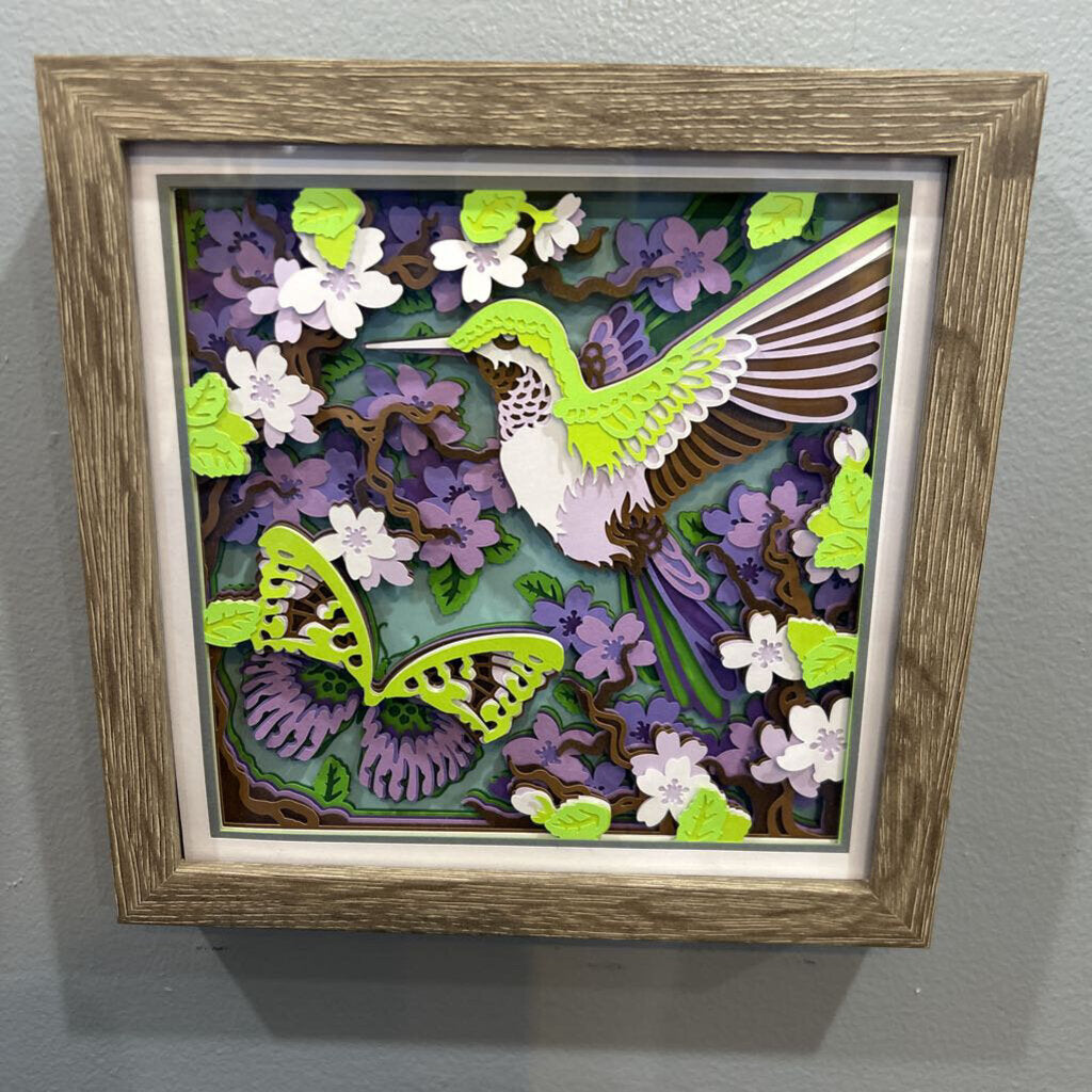 Shadowbox Hummingbird Brown Fr