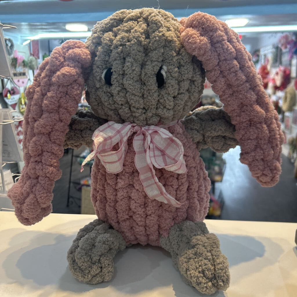 Floppy Ear Cuddle Bunny pink & ears gray head