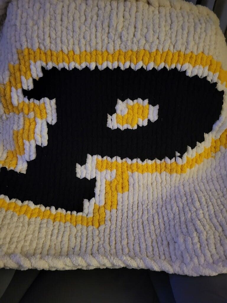 Crocheted Chunky Lap Blanket Perrysburg Logo