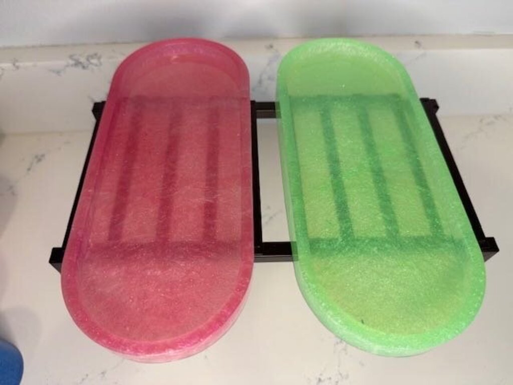 Resin Green Glitter Oval Tray (Large)