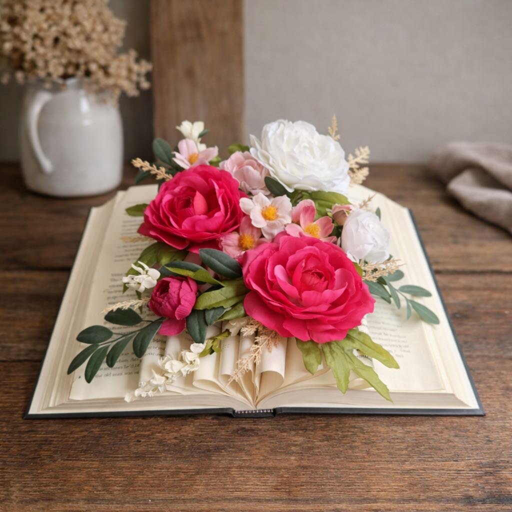 Pages in Bloom Book Floral Arrangement