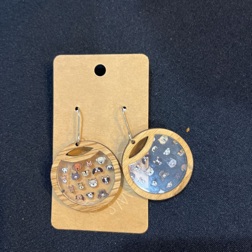 Dog Scatter Inlay Eclipse Earring