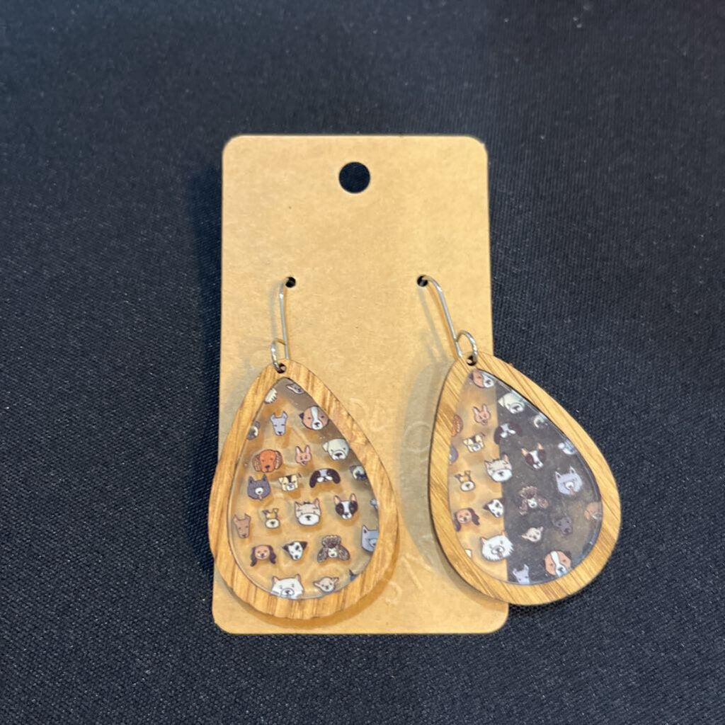 Dog Scatter Inlay Drop Earring