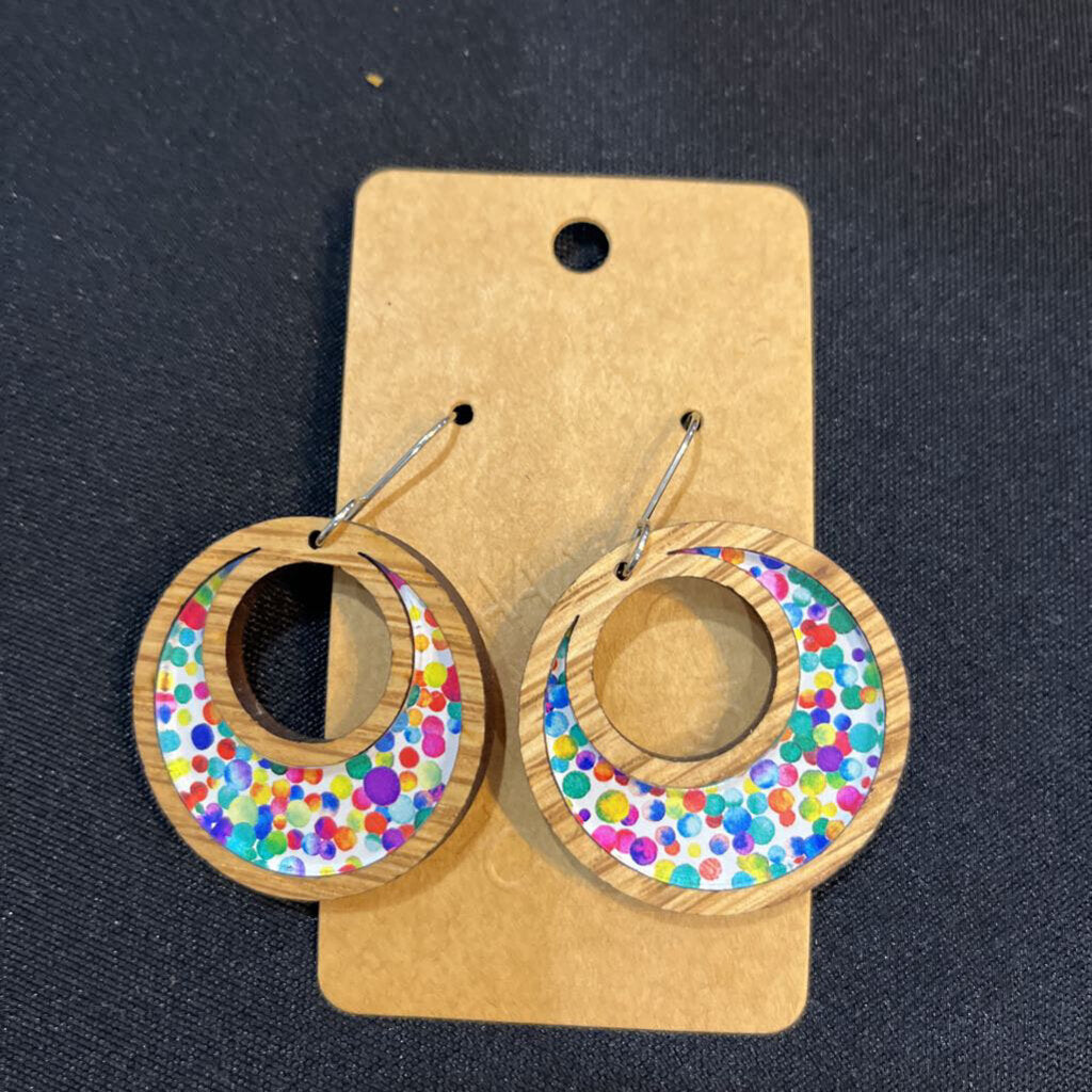 Party Dot Inlay Circle Earring
