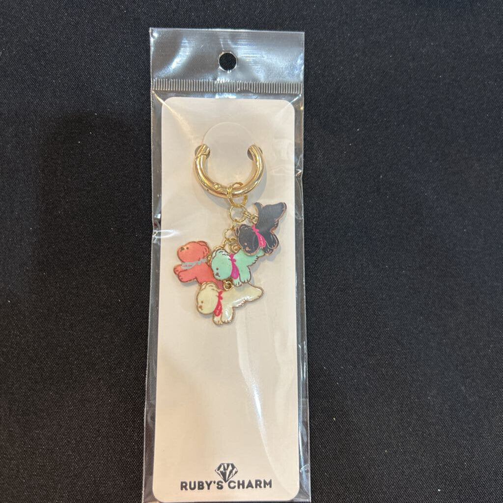 Charm Keychain Dogs in Bandanas