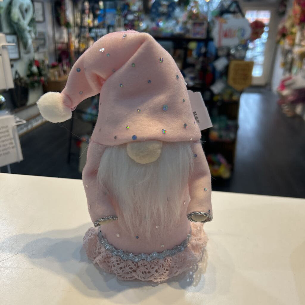 Gnome Large Pink with Glitter
