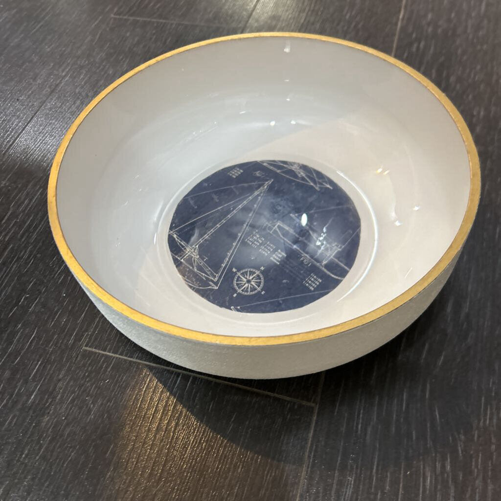 Medium Nautical Glass Bowl