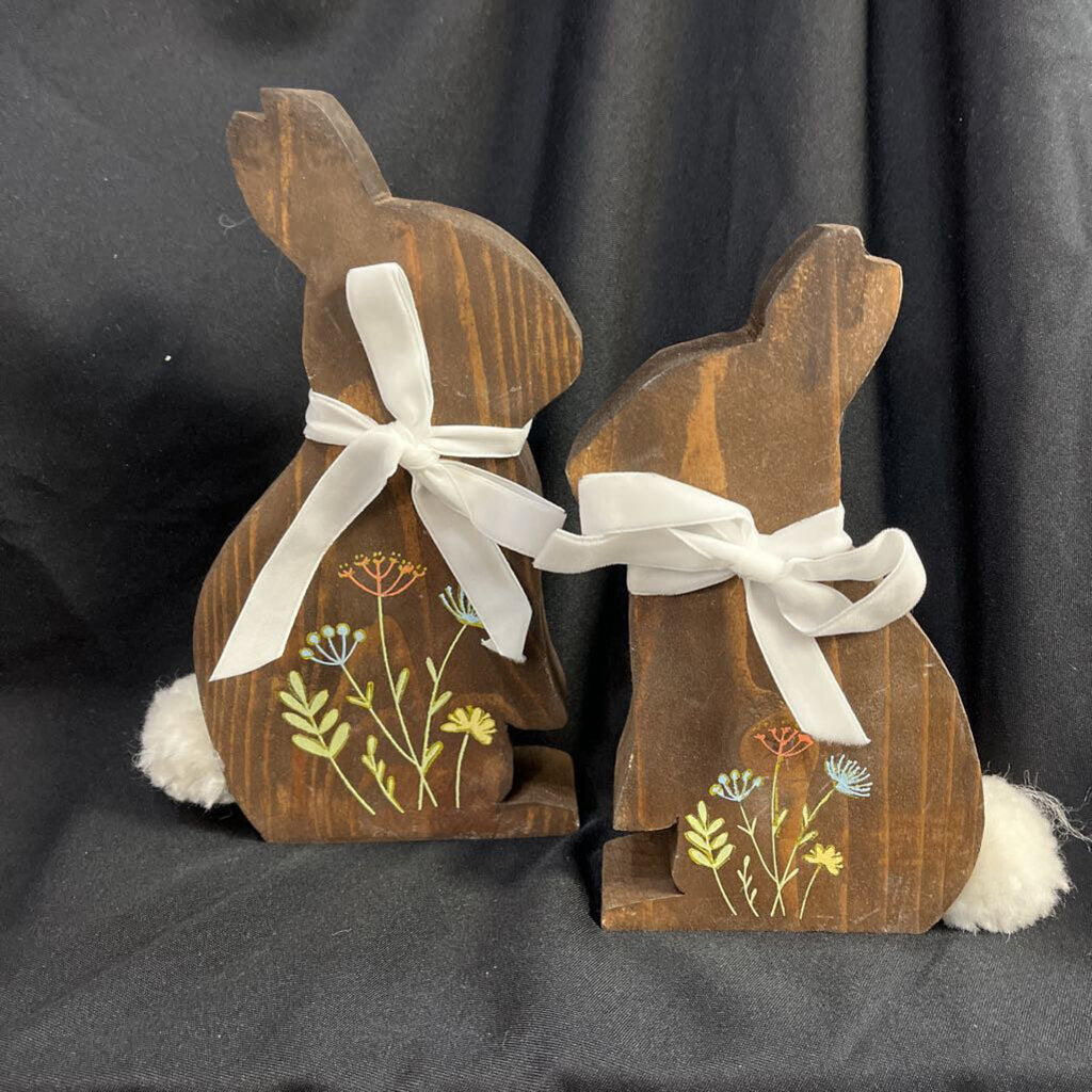 Chunky Stained Floral Bunnies Set of 2