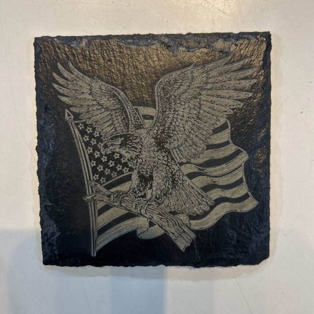 Eagle American Flag Single Coaster