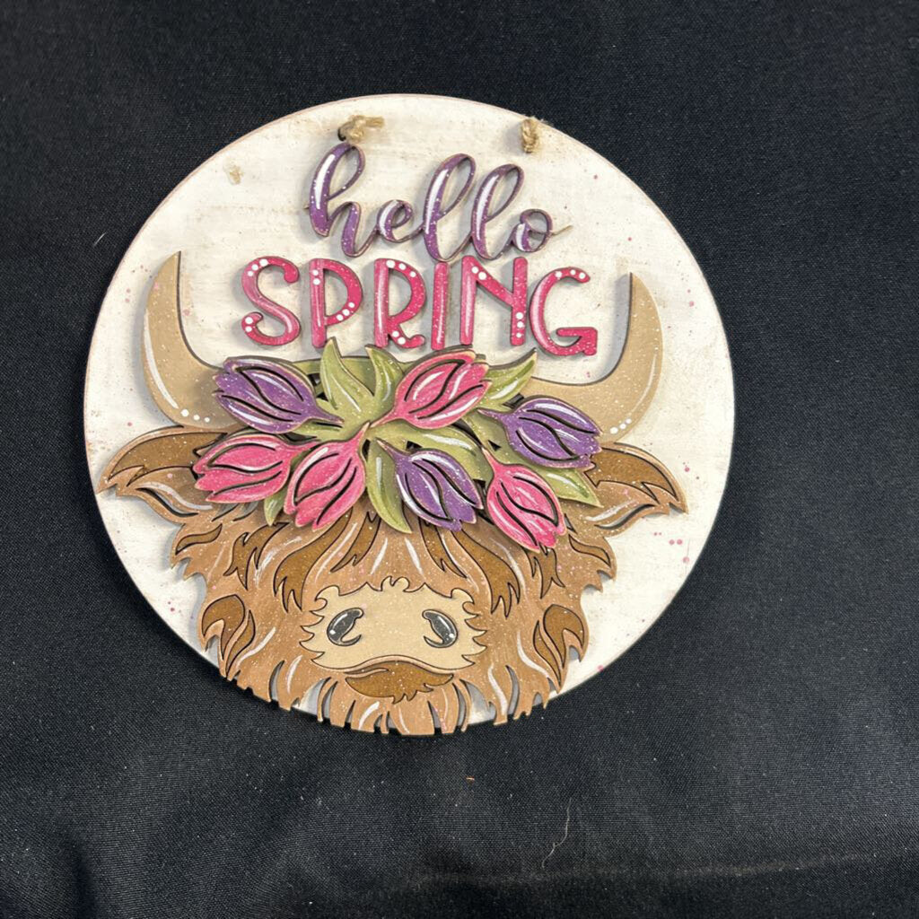 Hello Spring Cow (circle)