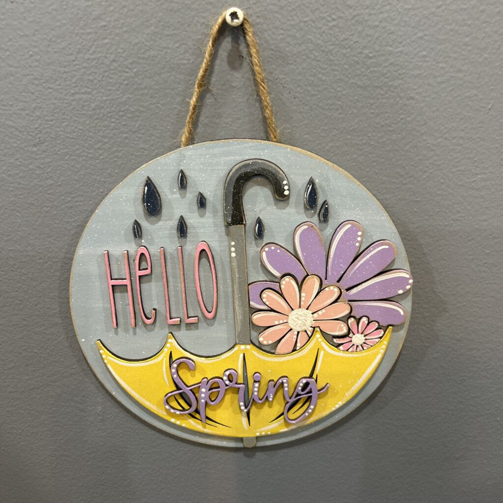 Hello Spring Umbrella Circle