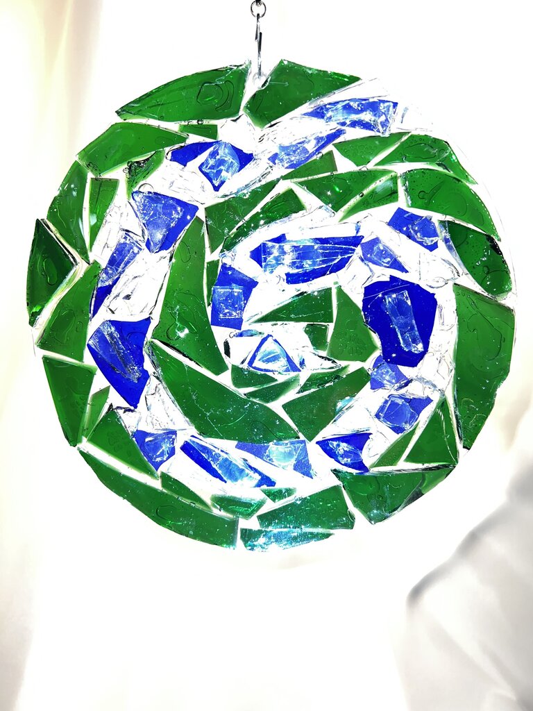 Suncatcher Spiral green & blue