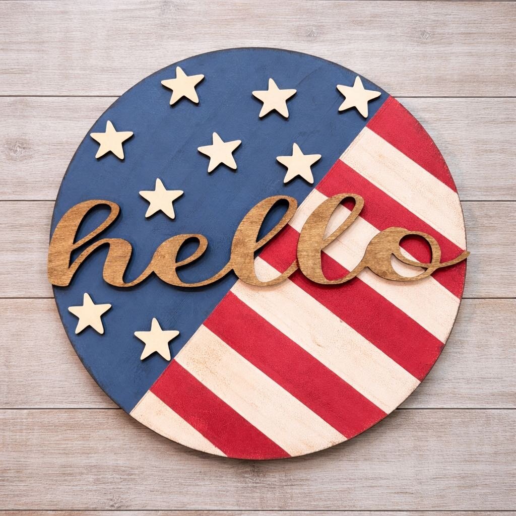 American Flag Door Hanger