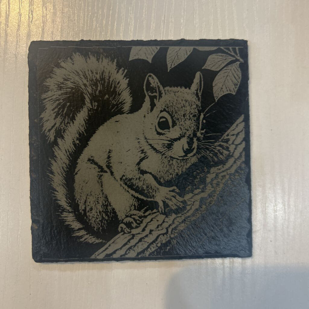 Slate Coaster Squirrel