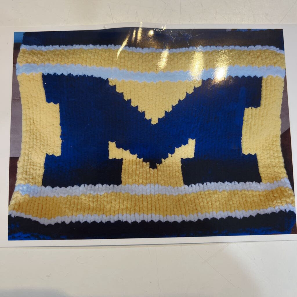 Chunky Letter M Sports Blanket (47"x44")