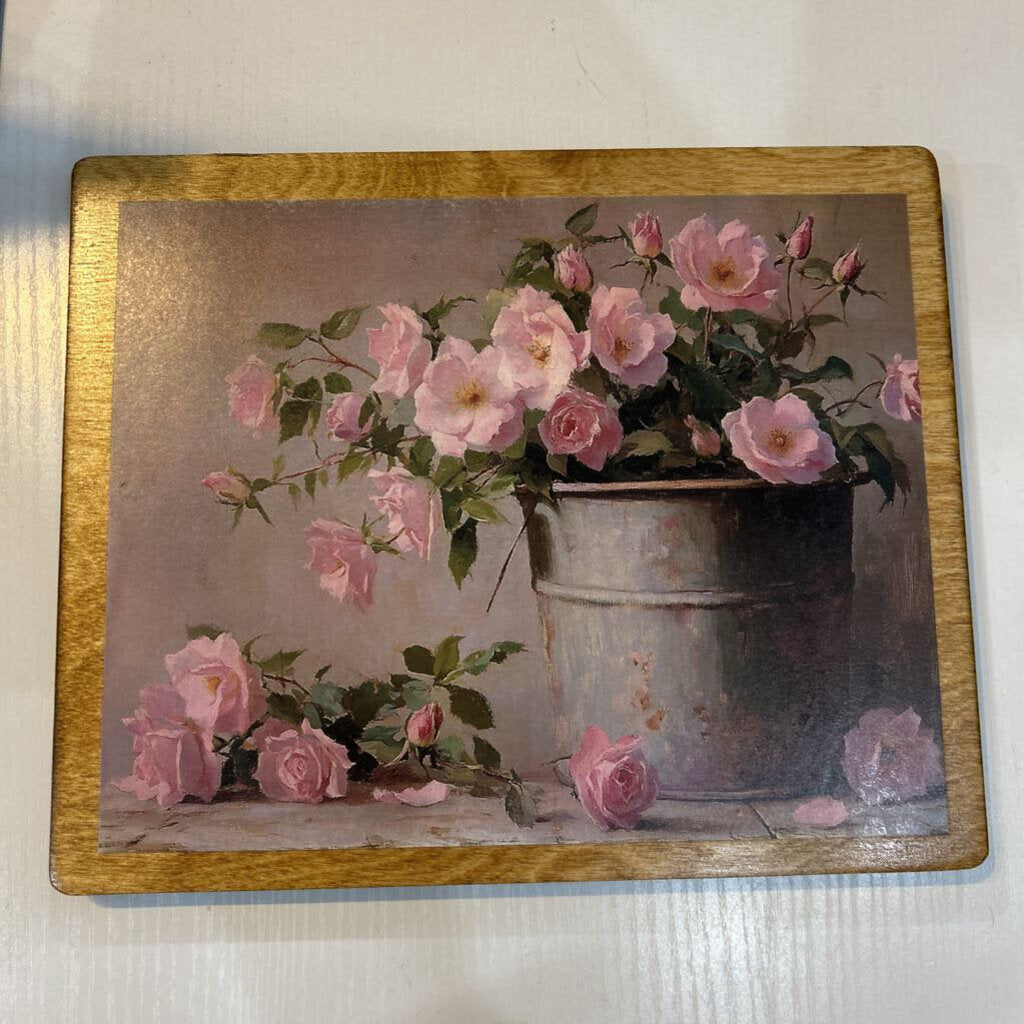 Pink Flowers Bucket 9x11