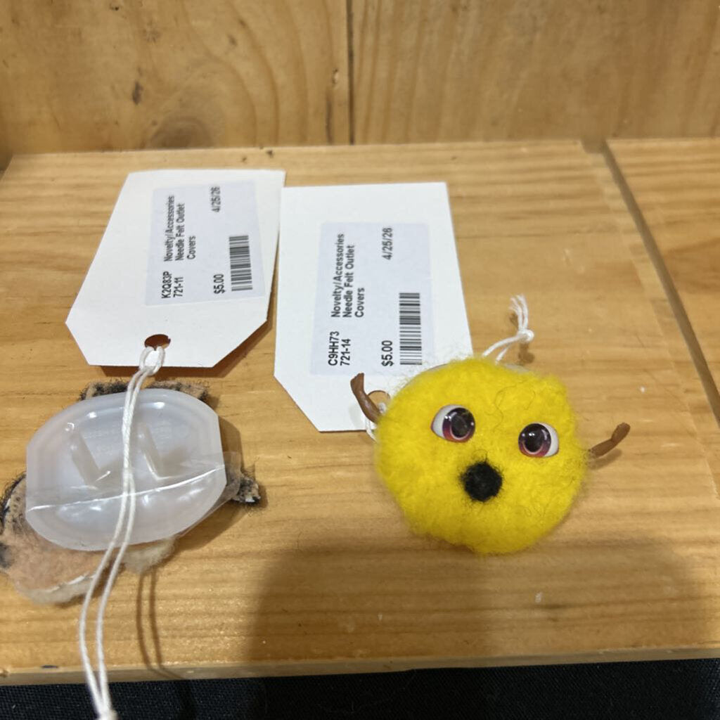 Needle Felt Yellow Monster Outlet Covers
