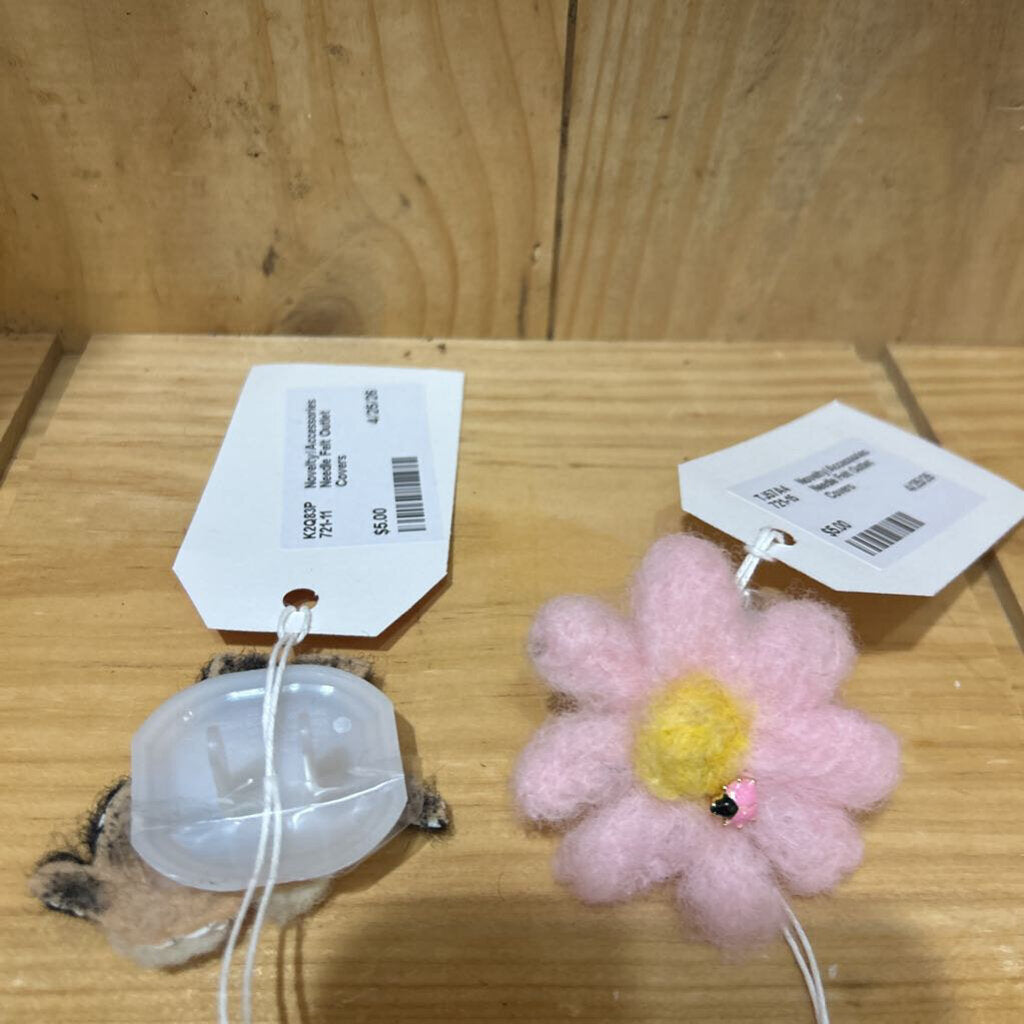 Needle Felt Pink Flower Outlet Covers