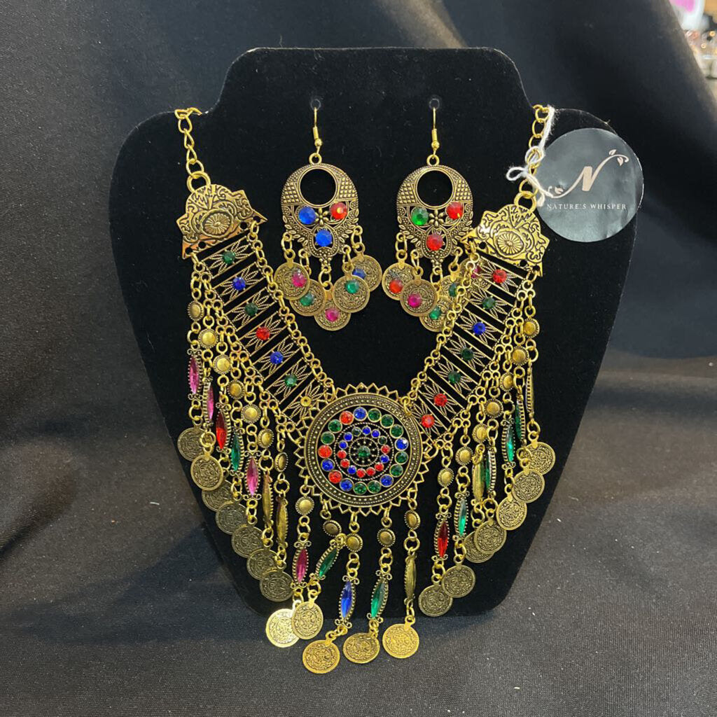 Gypsy necklace set w/ earrings