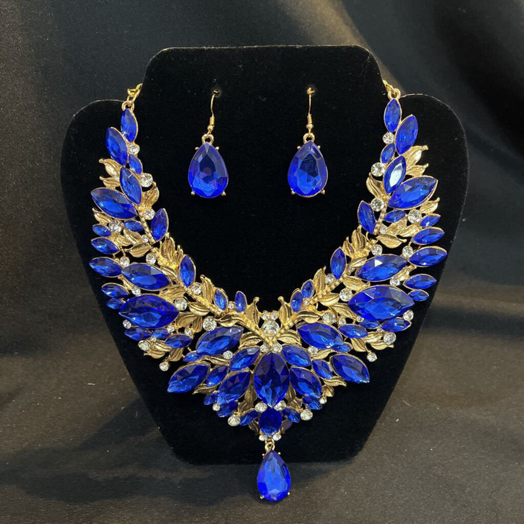 Titanic necklace set (blue/gold)
