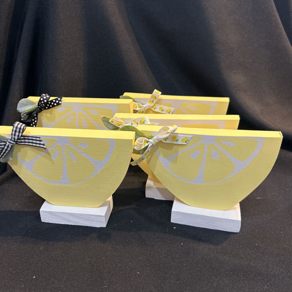 Wood Lemon Slice with Base -Skinny