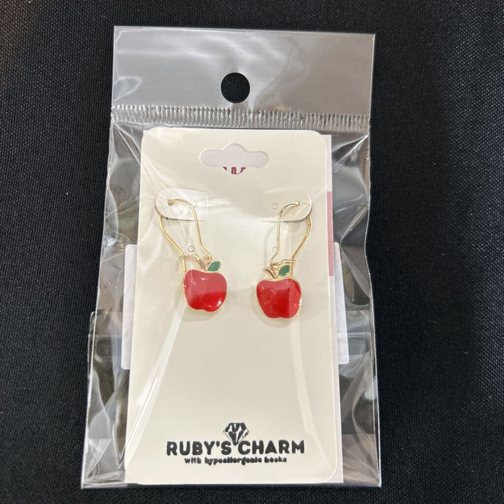 Dangle Earrings, Apple, hypoallergenic hooks