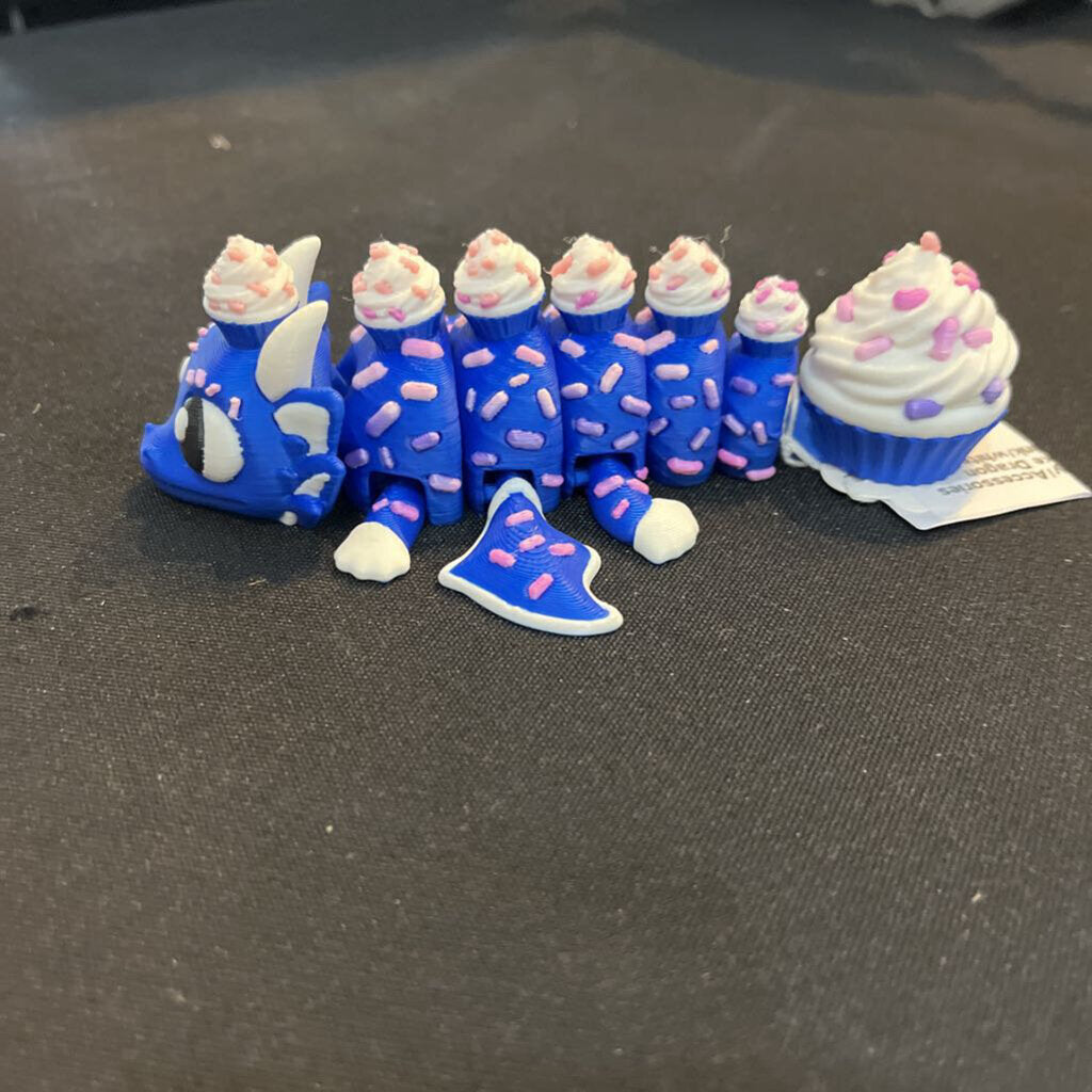 Cupcake Dragon (blue/pink/white/sprinkles)
